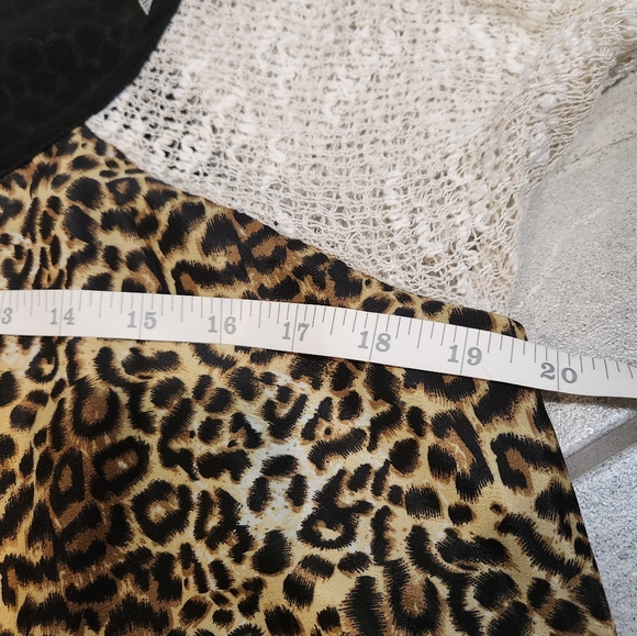 Poeme Leopard Asymmetrical Layered Tunic Top Shirt Long Sleeve Womans Sz M - Picture 8 of 8